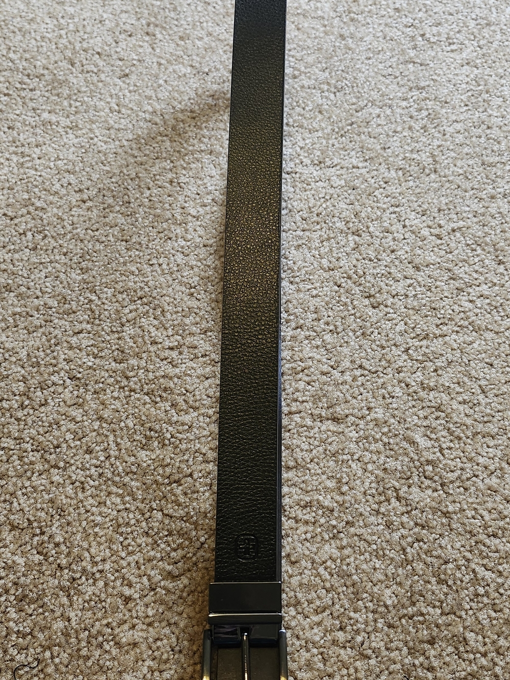 Classic Men's Black Leather Dress Belt.